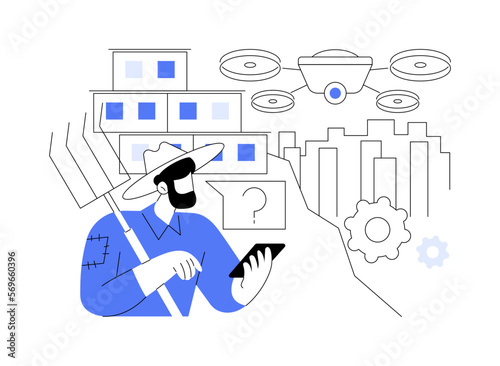 Technology gap abstract concept vector illustration.