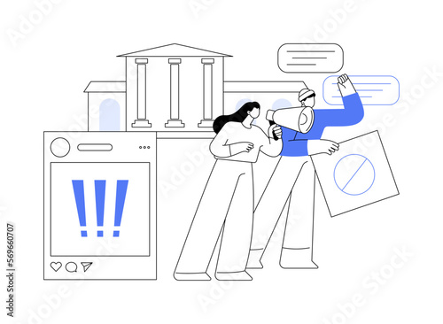 Student activism abstract concept vector illustration.