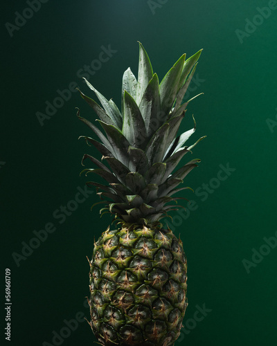 pineapple on green background