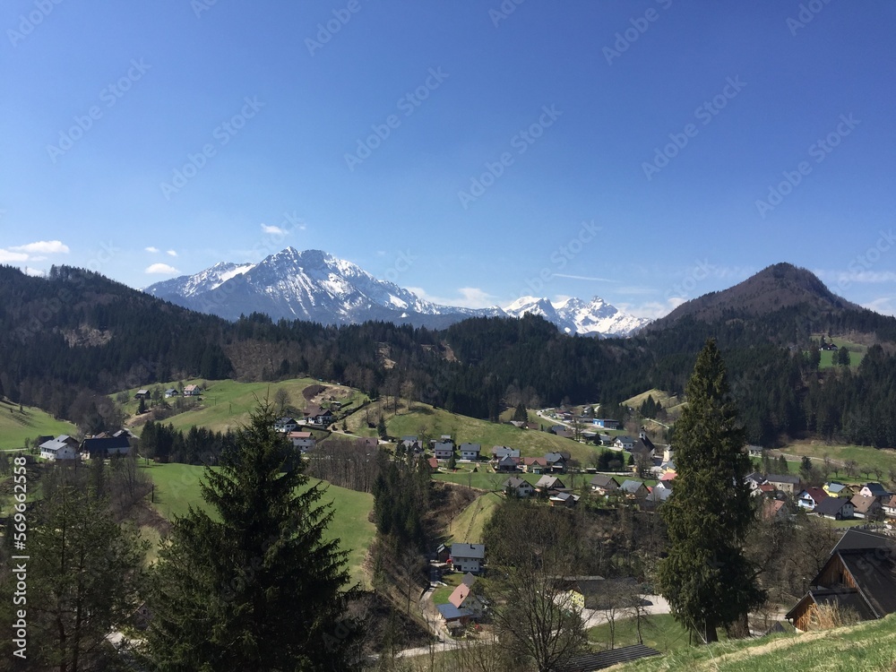 Picturesque mountain landscape at Nationalpark Gesäuse in Styria, Austria