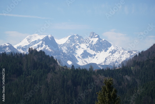 Snow covered mountains in Nationalpark Gesäuse 