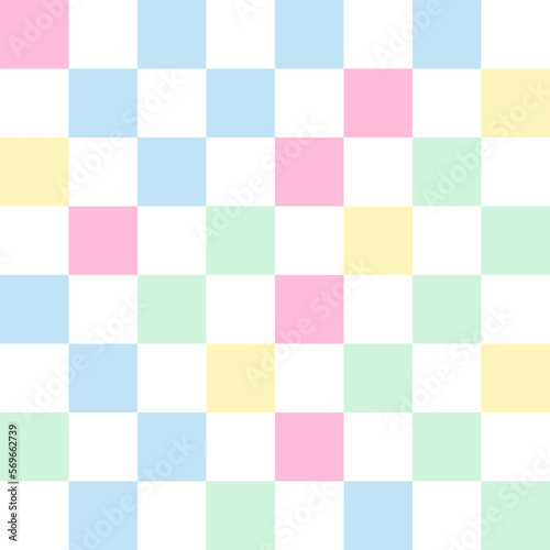 Colorful pastel checkerboard pattern background.