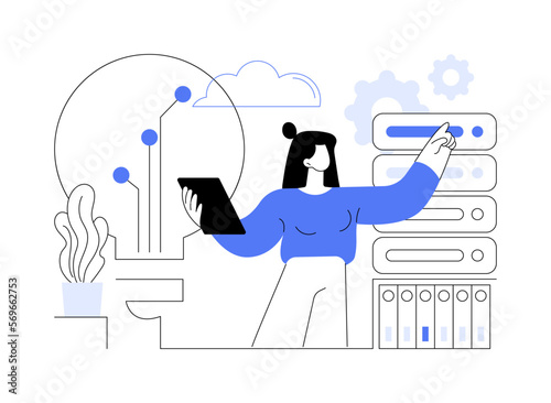 Innovative big data solutions abstract concept vector illustration.