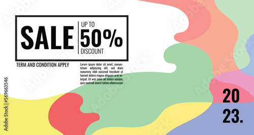 Colorful abstract geometric and fluid banner template for marketing promotion material. Giveaway, cash back, gift card, and member card bonus design template.
