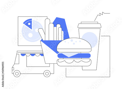 Fast food abstract concept vector illustration.