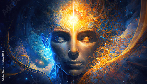 Spiritual being connecting to the divine. Generative Ai. 