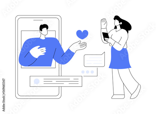 Stay connected to people abstract concept vector illustration.