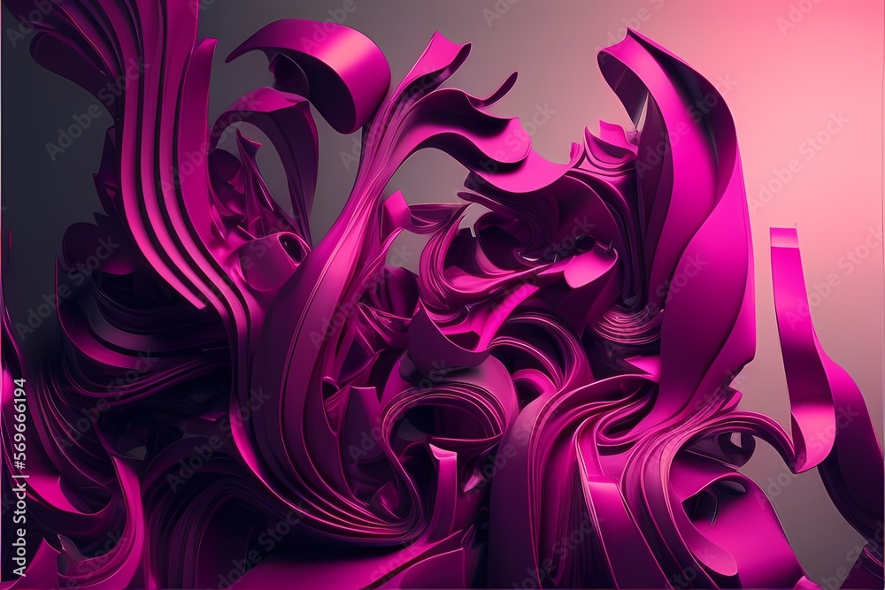 Abstract 3D Background with Magenta Color Illustration Design. Generative AI Abstract 3D Background with Magenta Color Illustration Design. Generative AI