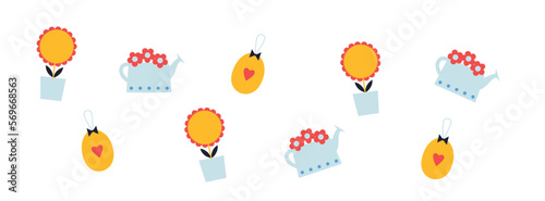 Happy Easter background. Flat style illustration