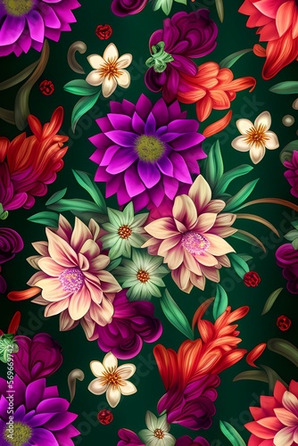 floral pattern with colorful flower Illustration