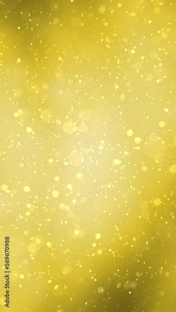 Golden circle particles looped motion on bright golden vertical background. Golden circle particles looped motion on bright golden vertical background.