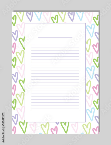 Empty Note template page with lines
