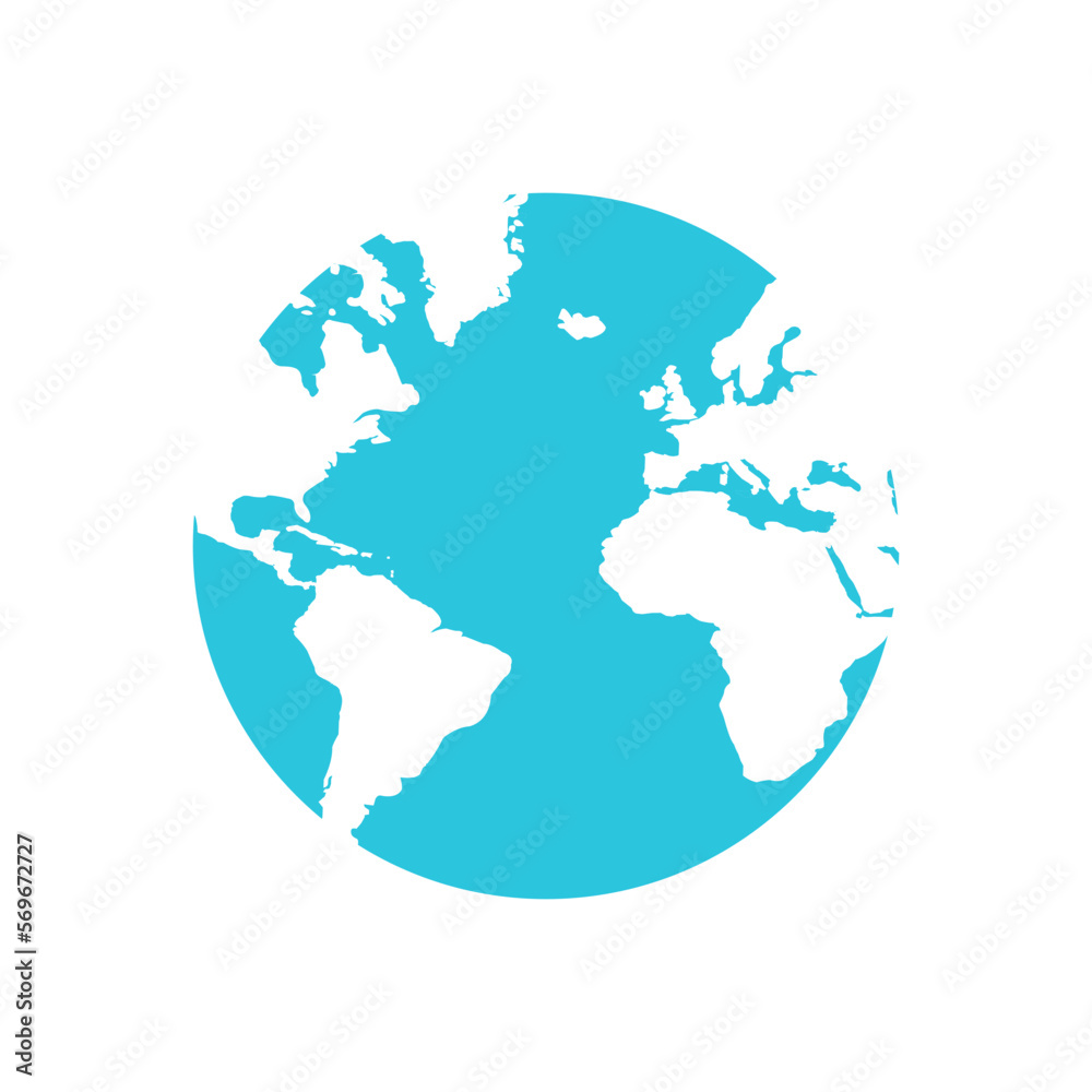 World icon symbol map on white background