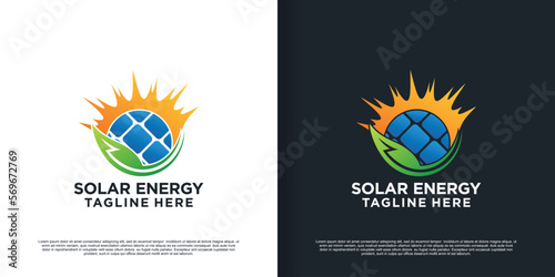 Solar energy logo design summer sunburst concept Premium Vector Part 4