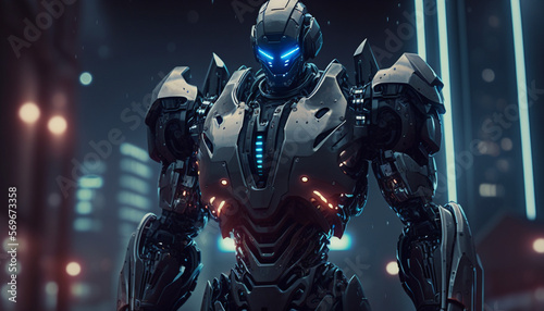 fantasy cyborg soldier, Generative Ai