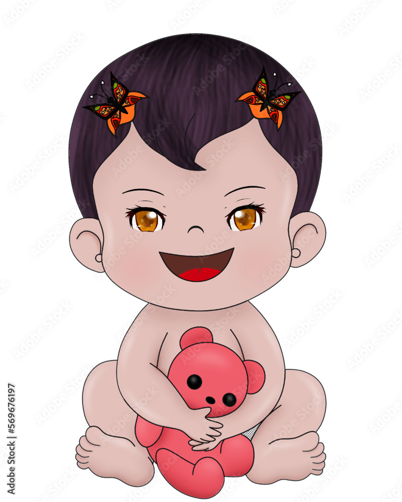 child with baby toy a teddy Sticker t-shirt cloth mug design Baby illustration child with eyes character cute little kid in diaper happy childhood small little vector babies newborn child with baby toy a teddy Sticker t-shirt cloth mug design Baby illustration child with eyes character cute little kid in diaper happy childhood small little vector babies newborn