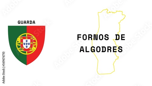 Fornos de Algodres: Illustration mit dem Ortsnamen der portugiesischen Stadt Fornos de Algodres in der Region Guarda photo
