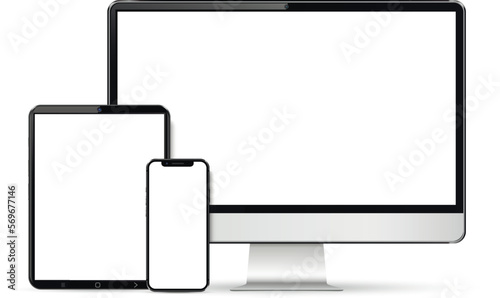 Computer with tablet and phone
