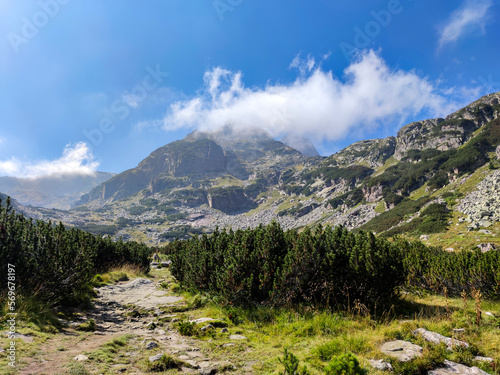 Fototapeta Naklejka Na Ścianę i Meble -  Landscape of Rila Mountain near Malyovitsa peak, Bulgaria