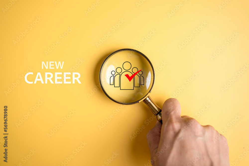 Selective new career recruitment sites. recruiting with online technology. unemployment finding job search for resume register job interview, find your career.. - obrazy, fototapety, plakaty 