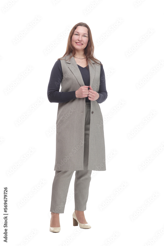 in full growth. elegant woman in a pantsuit.