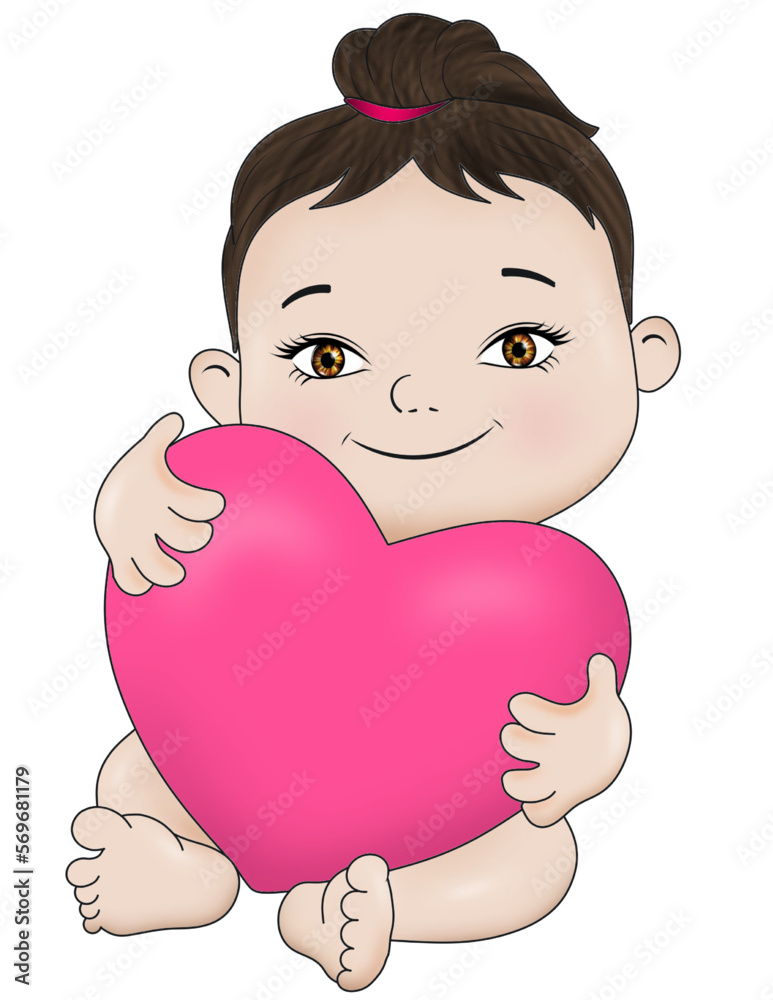 baby child with heart Baby character cute little kid in diaper happy childhood small little one vector babies. Illustration toddler child newborn baby child with heart Baby character cute little kid in diaper happy childhood small little one vector babies. Illustration toddler child newborn