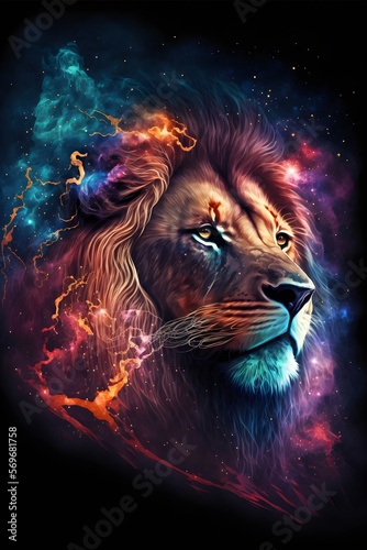 Lions digital arts AI generated © Felipe