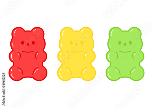 Jelly bears fruit gummy. Character Illustrator vector design.