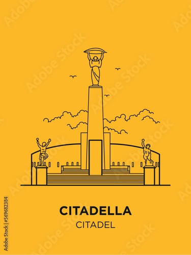 Canvas Print Citadel in Hungary capital icon
