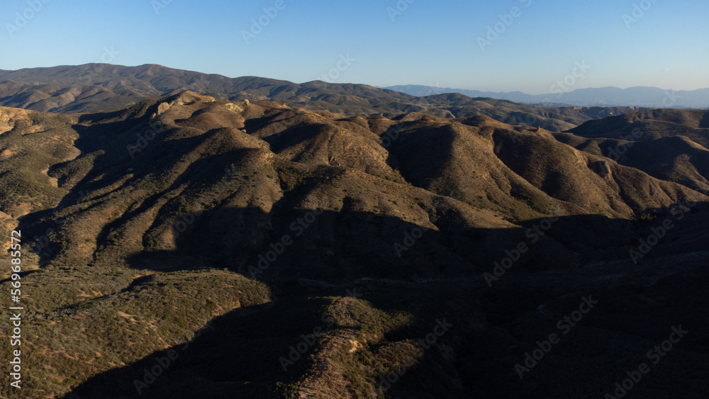 Aerial View of Mountains in Angeles National Forest near Castaic