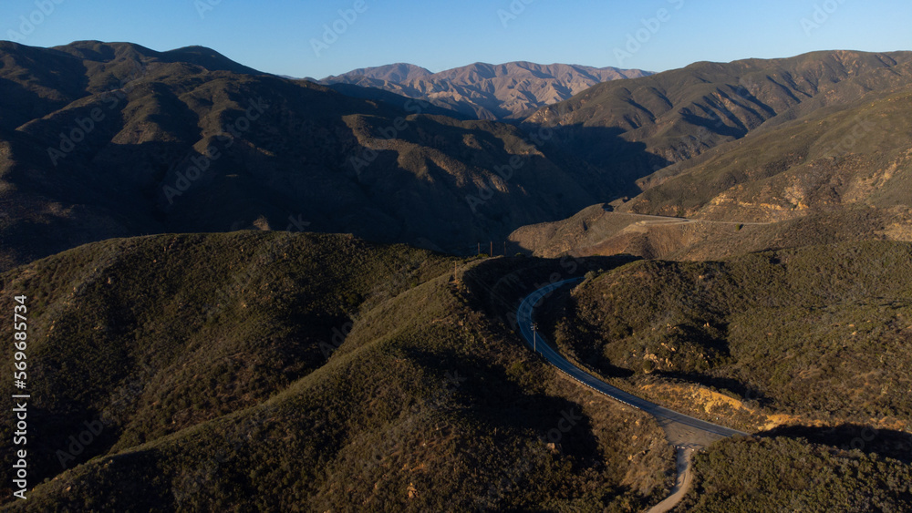 Aerial View of Mountains in Angeles National Forest near Castaic