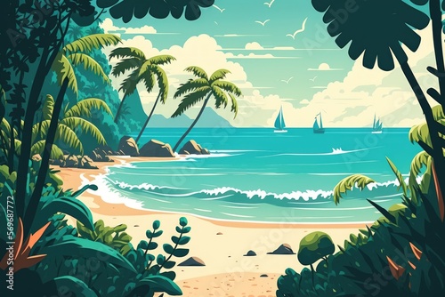 sea and beach in the tropics. Generative AI