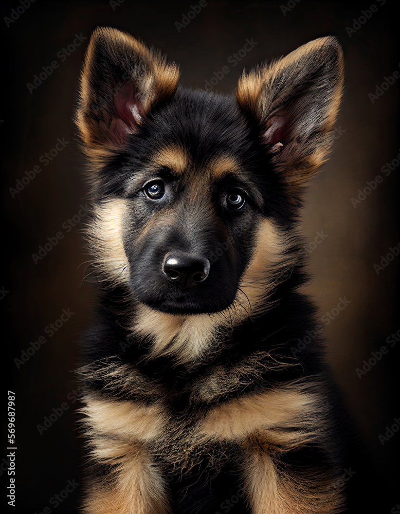 German Shepard Puppy, Realistic Adorable Picture. Dogs. Generative AI German Shepard Puppy, Realistic Adorable Picture. Dogs. Generative AI