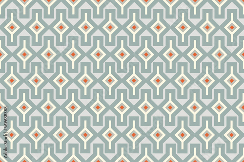 Abstract geometric shape seamless pattern. Mosaic design tile background. Geometric line ornament with stylish asian decor motif