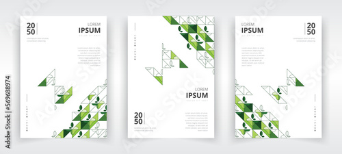 Modern a4 size portrait poster templates with artwork suitable for eco friendly or organic products and services, flyer or leaflet layout, banner, presentation, book or magazine cover, annual report