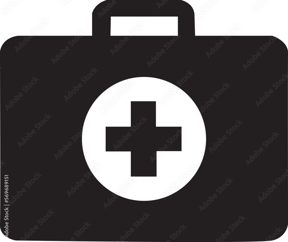 Icono de maletín primeros auxilios. Vector Icono de maletín primeros auxilios. Vector
