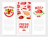 Fresh Natural Meat Product from Butchery Banner Vector Template
