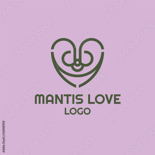 Mantis Love Logo, Suitable for Insect Community or Lovers Logo