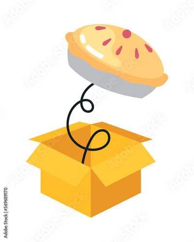 surprise box with pie