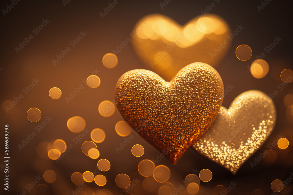 valentines day festive background with gold hearts. Generative AI
valentines day festive background with gold hearts. Generative AI