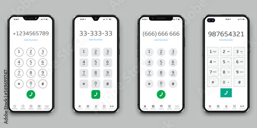 Phone keypad set. Keypad with numbers and letters. Interface keypad for smartphones.