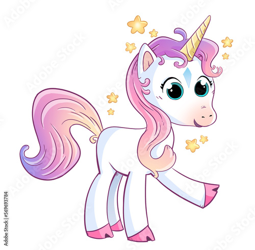 Little magical unicorn illustration