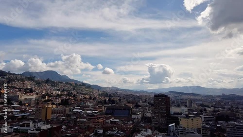 timelapse in the center of Bogota in the afternoon, aerial view of the capital of Colombia