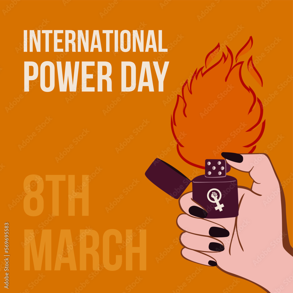 Dia Internacional do Poder com ilustração de isqueiro