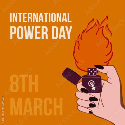 Dia Internacional do Poder com ilustração de isqueiro