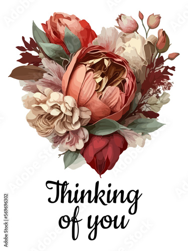 Thinking of you - card. Vector stock illustration eps10.