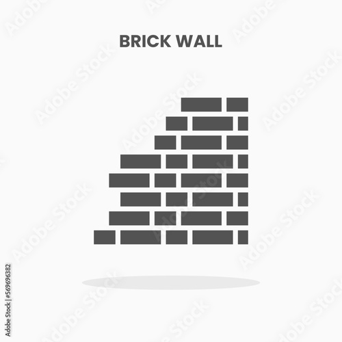 Brick Wall icon vector illustration glyph style. Great used for web, app, digital product, presentation, UI and many more.