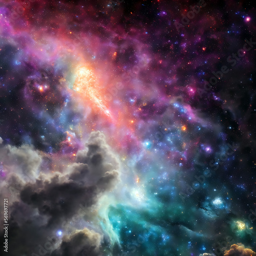 Abstract space galaxy star nebula model texture render