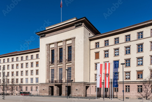 Fassade vom Landhaus mit Flaggen in Innsbruck  photo