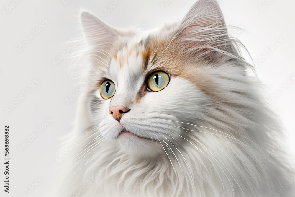 Cat in the foreground with the white background. ia generate Cat in the foreground with the white background. ia generate